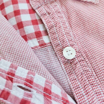 Chemise crop top femme à carreaux rouge – Image 5