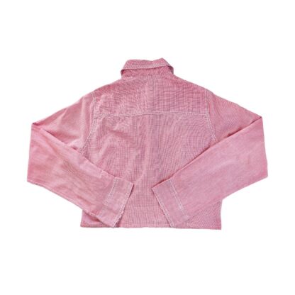 Chemise crop top femme à carreaux rouge – Image 4