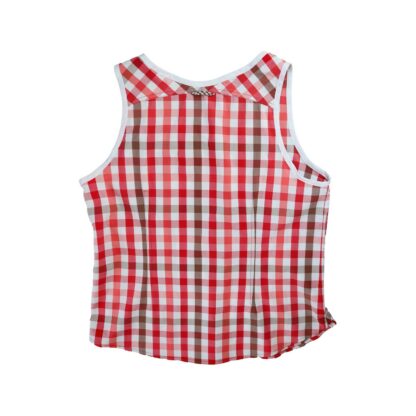 Top femme à carreaux rouges – Image 3